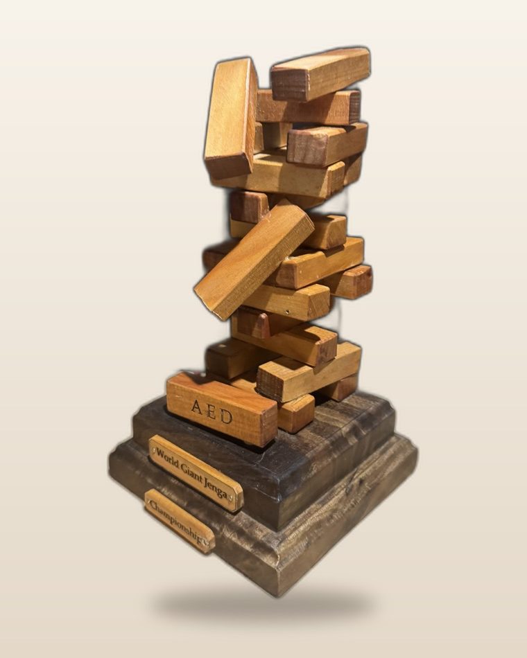 World Giant Jenga Championship trophy